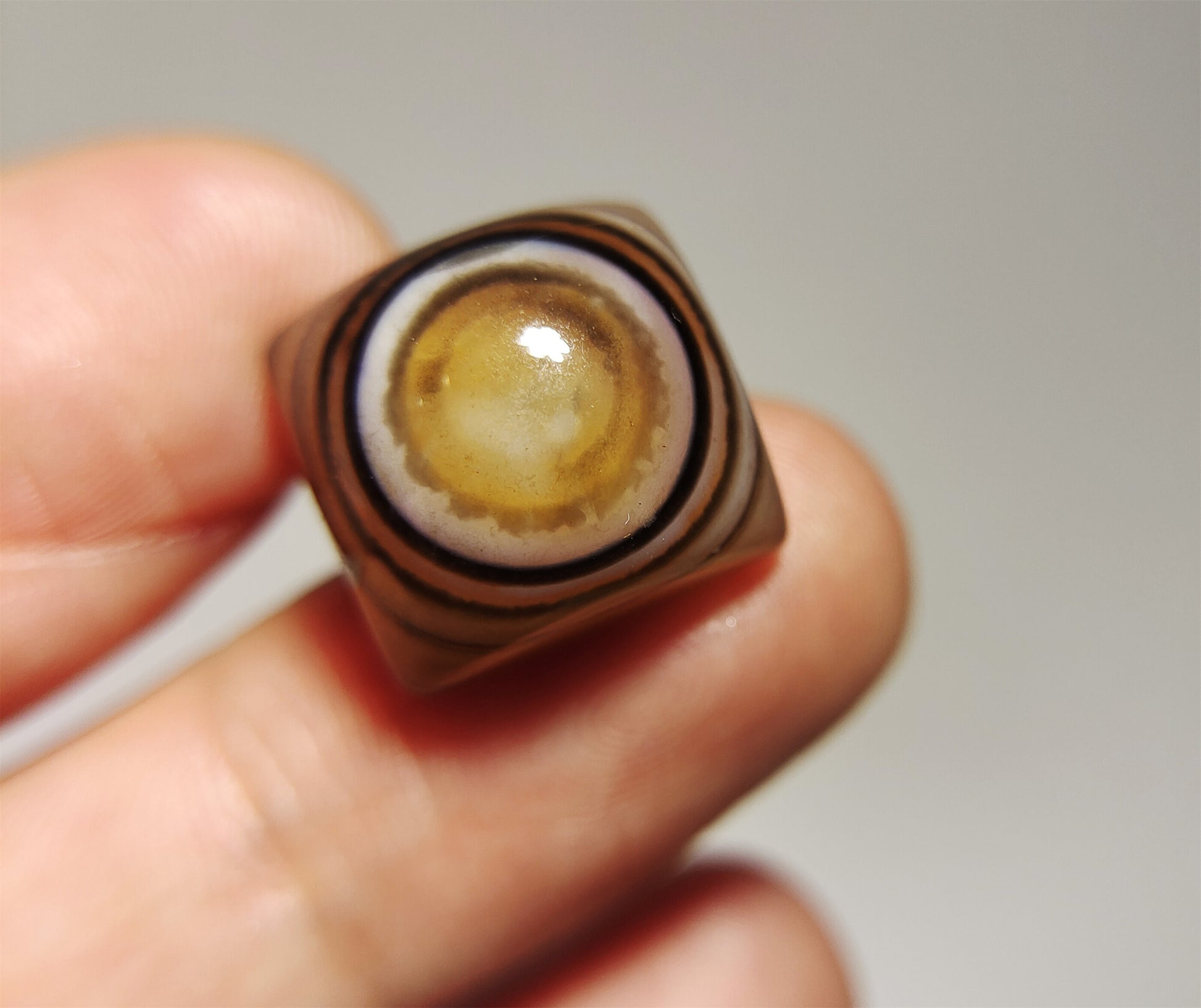 real tibetan antique lukmik eye dzi bead amulet pendant genuine old himalaya banded agate one natural luk mik pyu gzi talisman