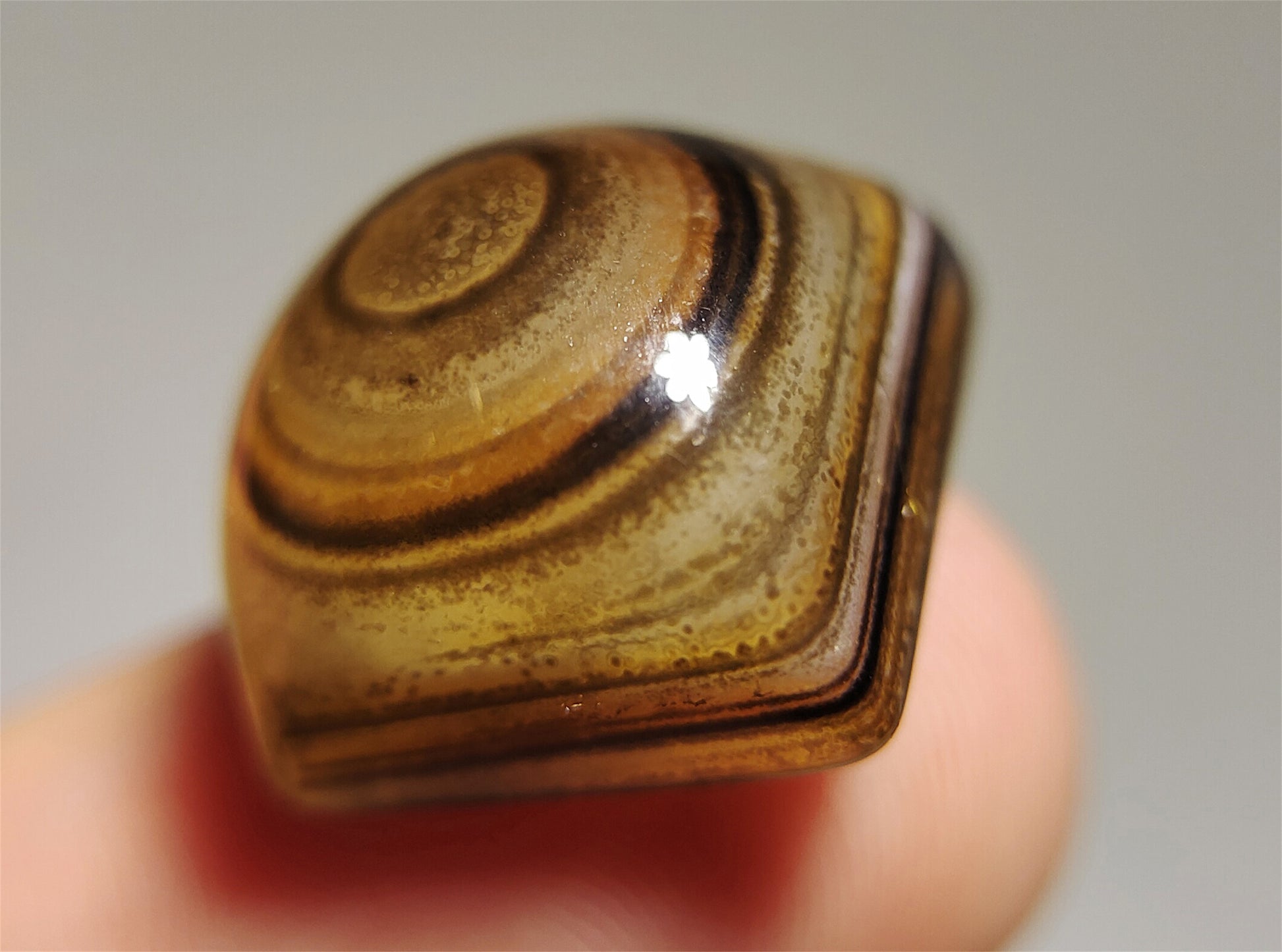 real tibetan antique luk mik eye dzi bead amulet ring genuine himalaya lukmik old banded agate one natural pyu gzi talisman