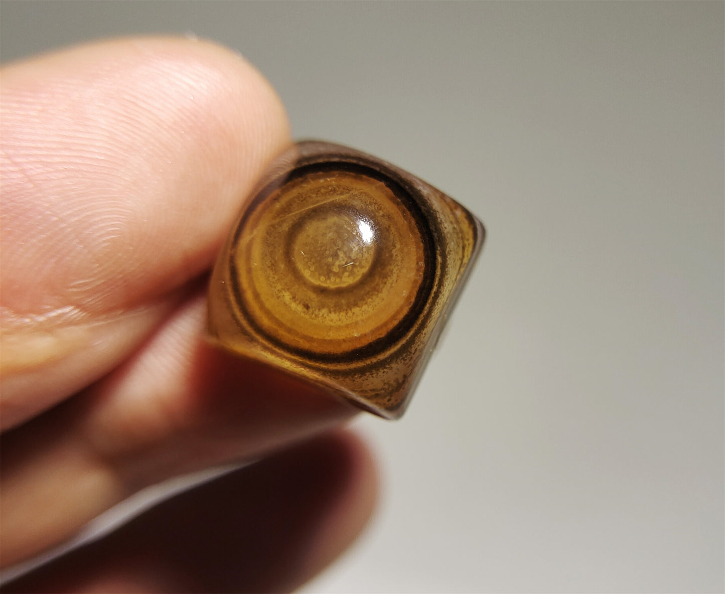 real tibetan antique luk mik eye dzi bead amulet ring genuine himalaya lukmik old banded agate one natural pyu gzi talisman