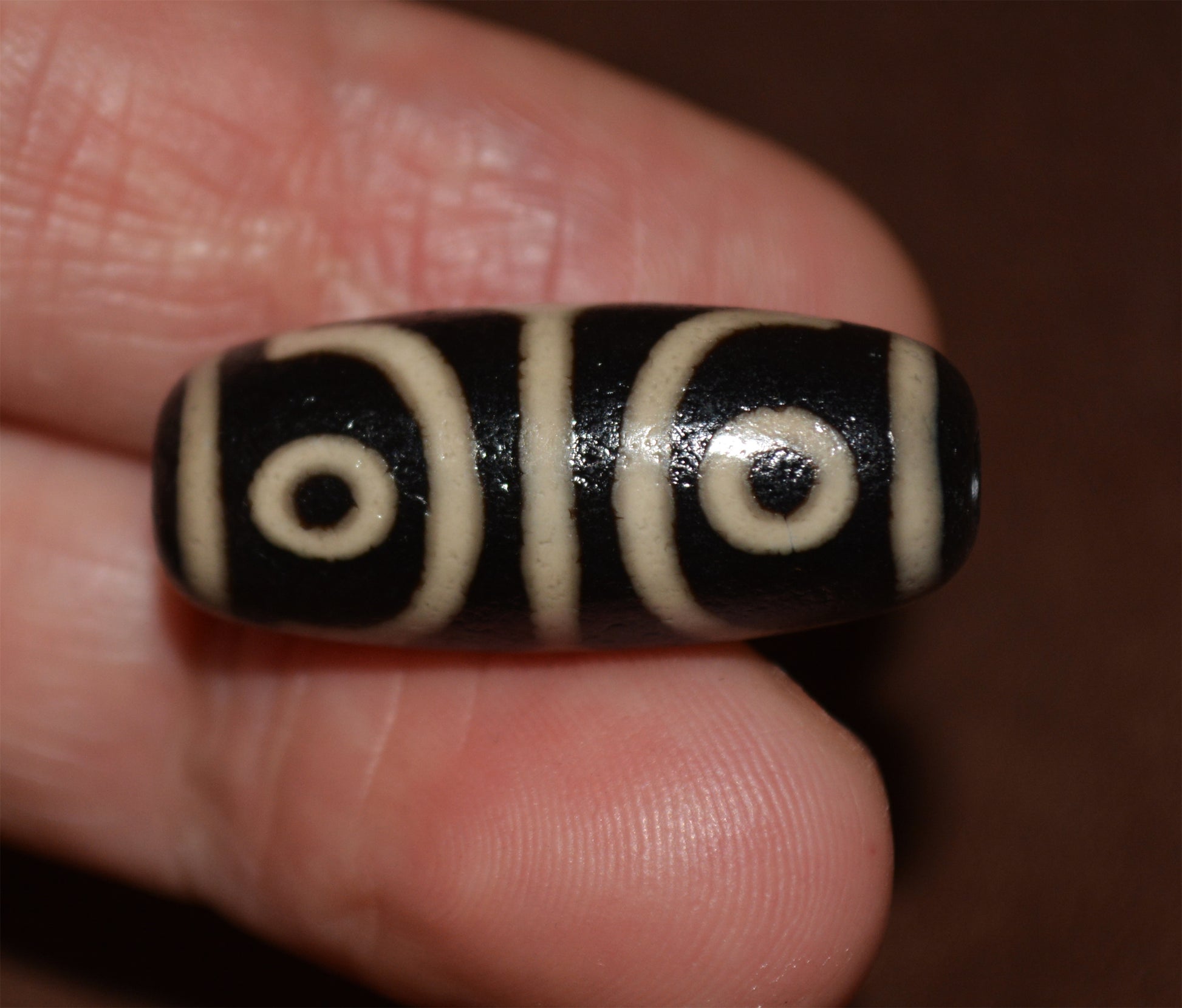 Tibetan Four Eyes Dzi Bead Amulet Himalaya Real Agate 4 Eyed Gzi Tibet Talisman