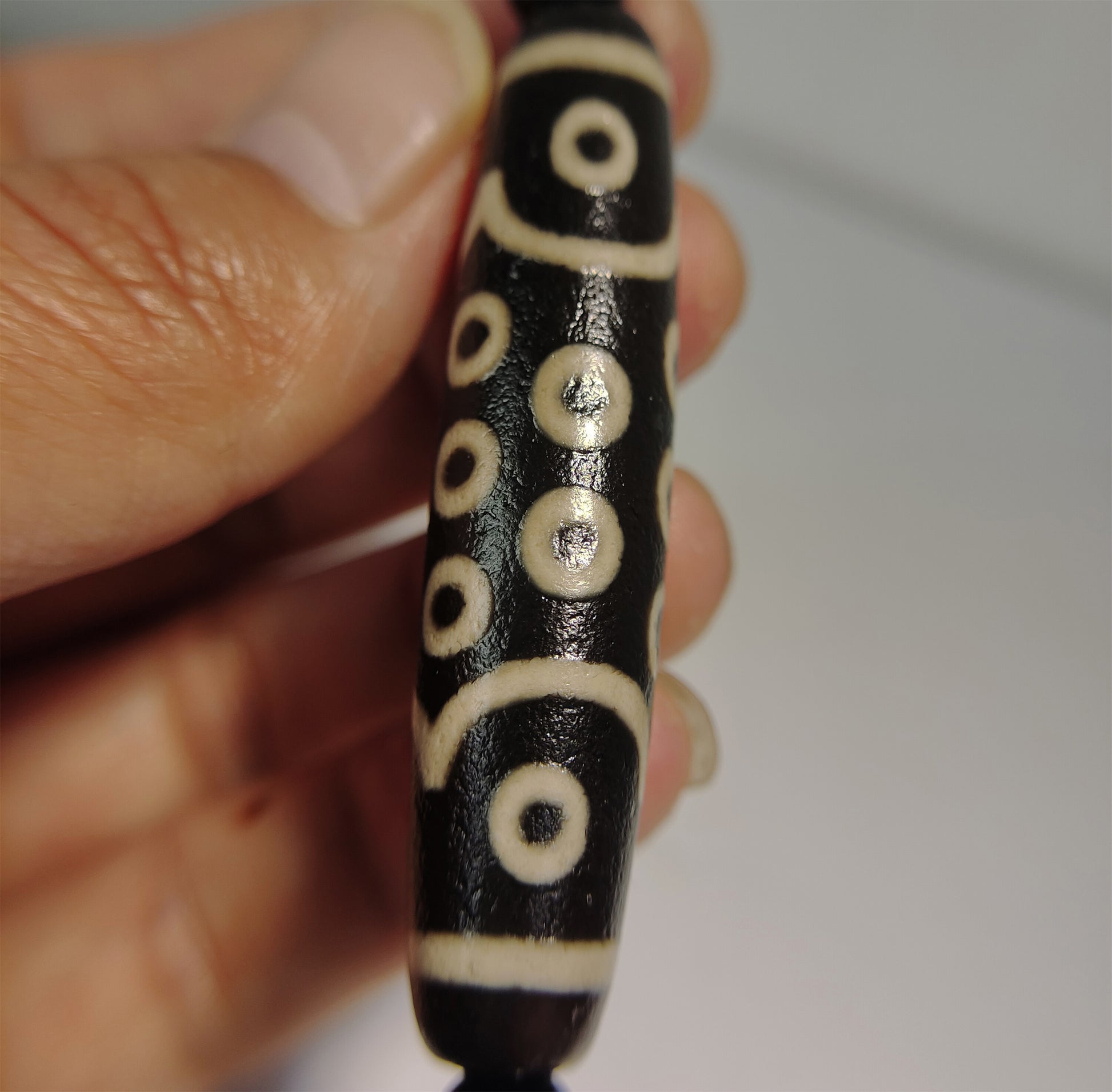 Genuine Tibetan 21 Eyes Dzi Bead Pendant Amulet Old Ancient Pure Himalaya Agate Twenty One Eyed Gzi