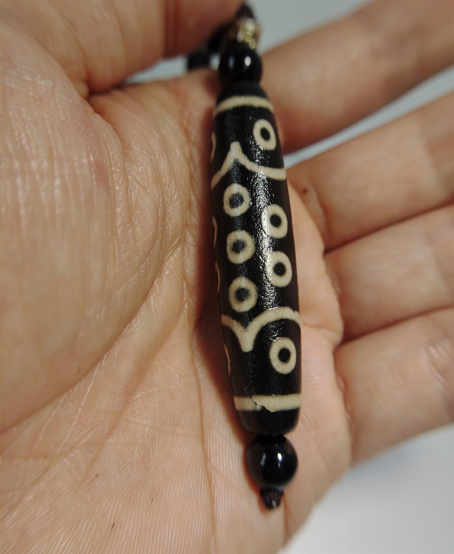Genuine Tibetan 21 Eyes Dzi Bead Pendant Amulet Old Ancient Pure Himalaya Agate Twenty One Eyed Gzi