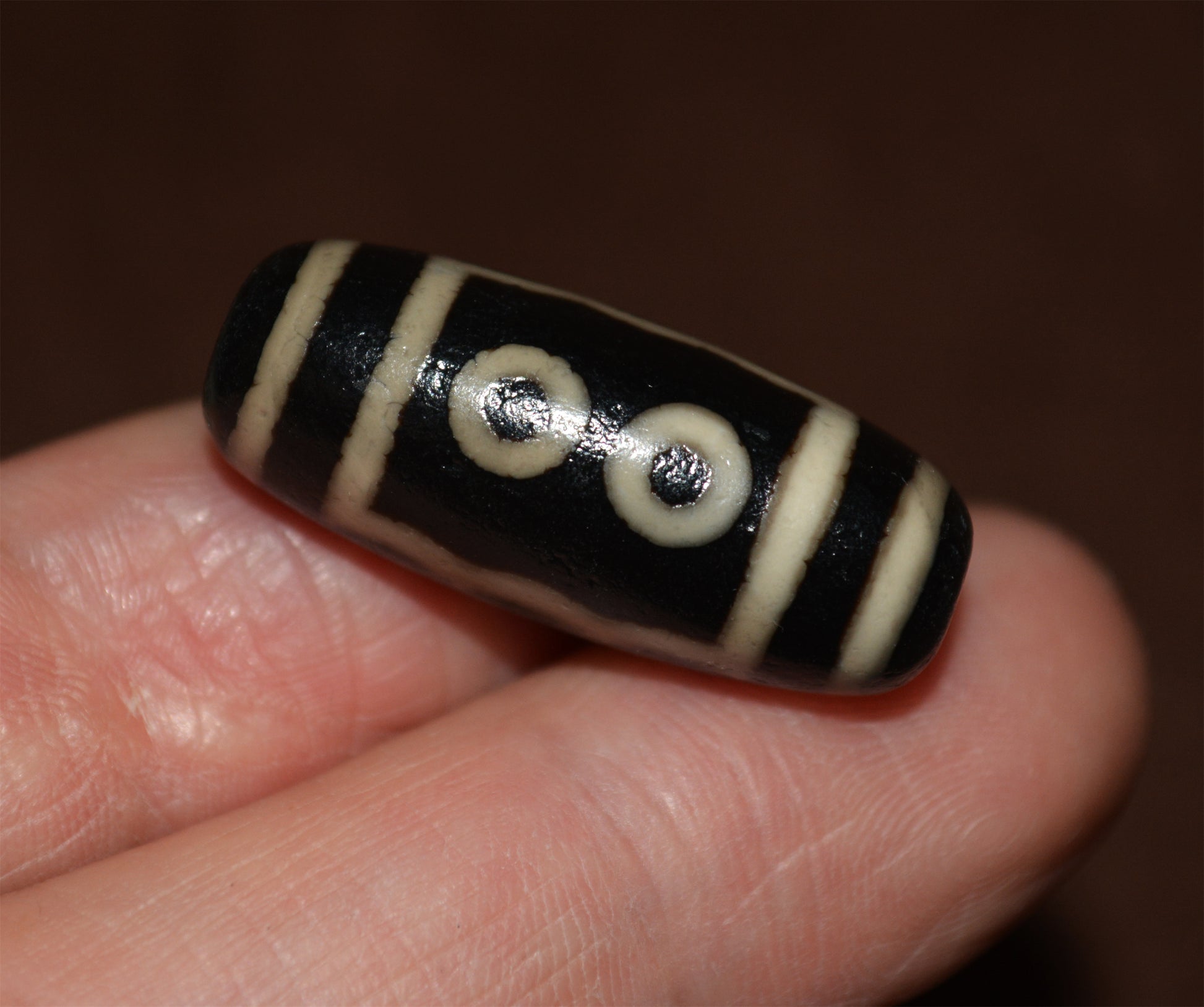 Genuine Tibetan Five Eyes Dzi Bead Pendant Old Ancient Pure Amulet Himalaya Agate 5 Eyed Gzi