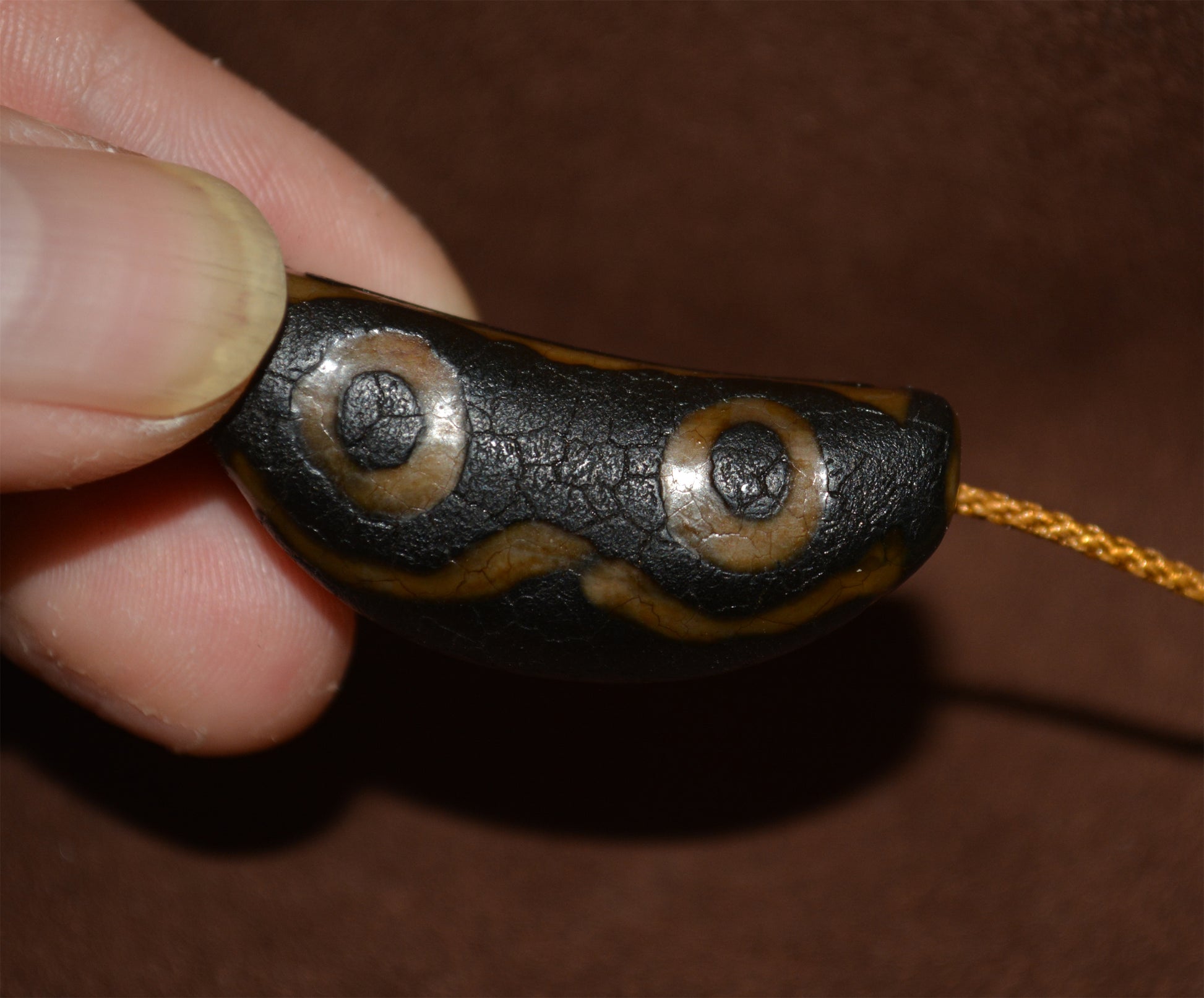 Real Tibetan Ancient Pure Five Eyes Dzi Bead