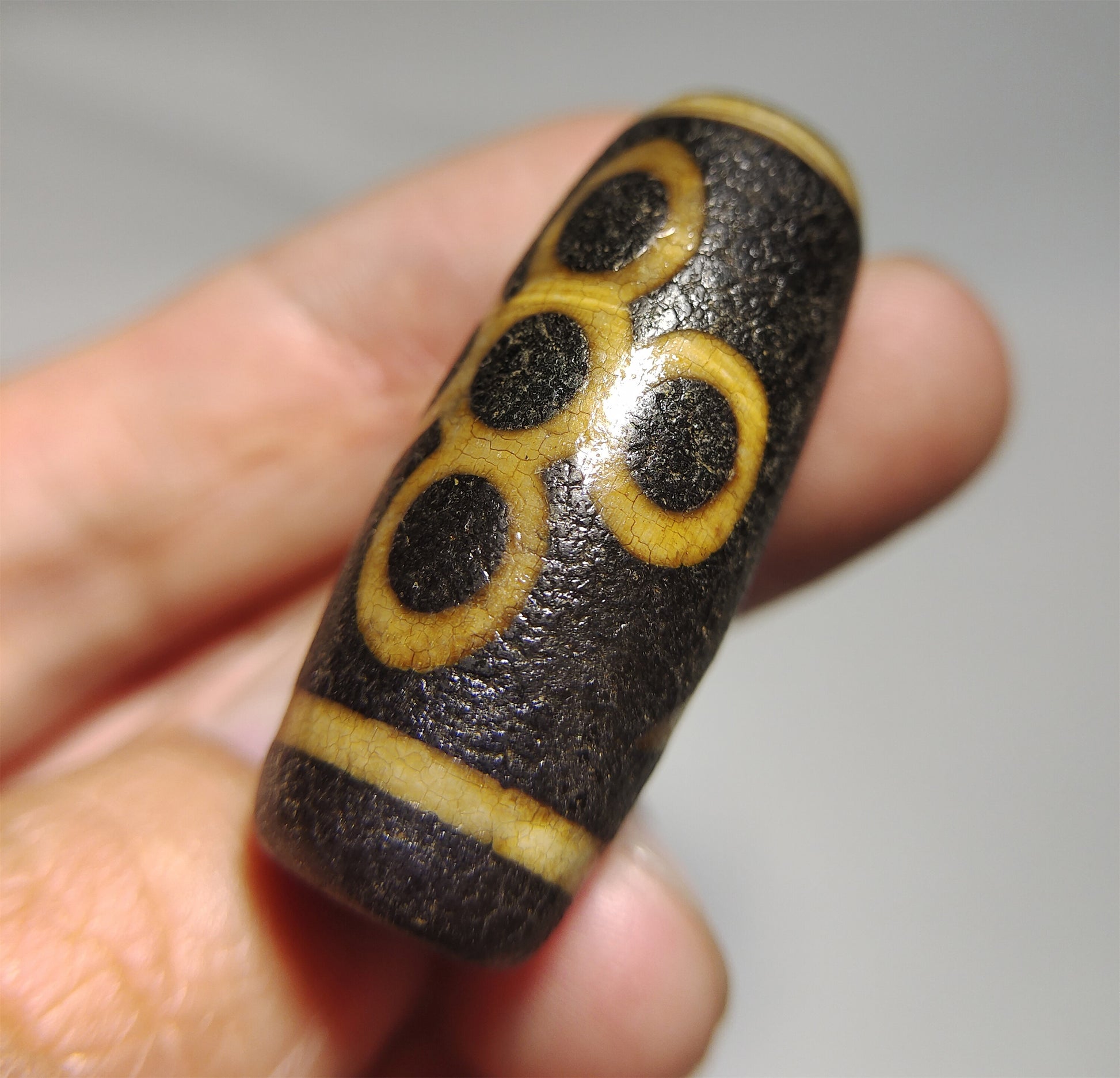 tibetan ancient five eyes lightning dzi bead amulet pendant genuine old antique himalaya agate 5 pure gzi talisman