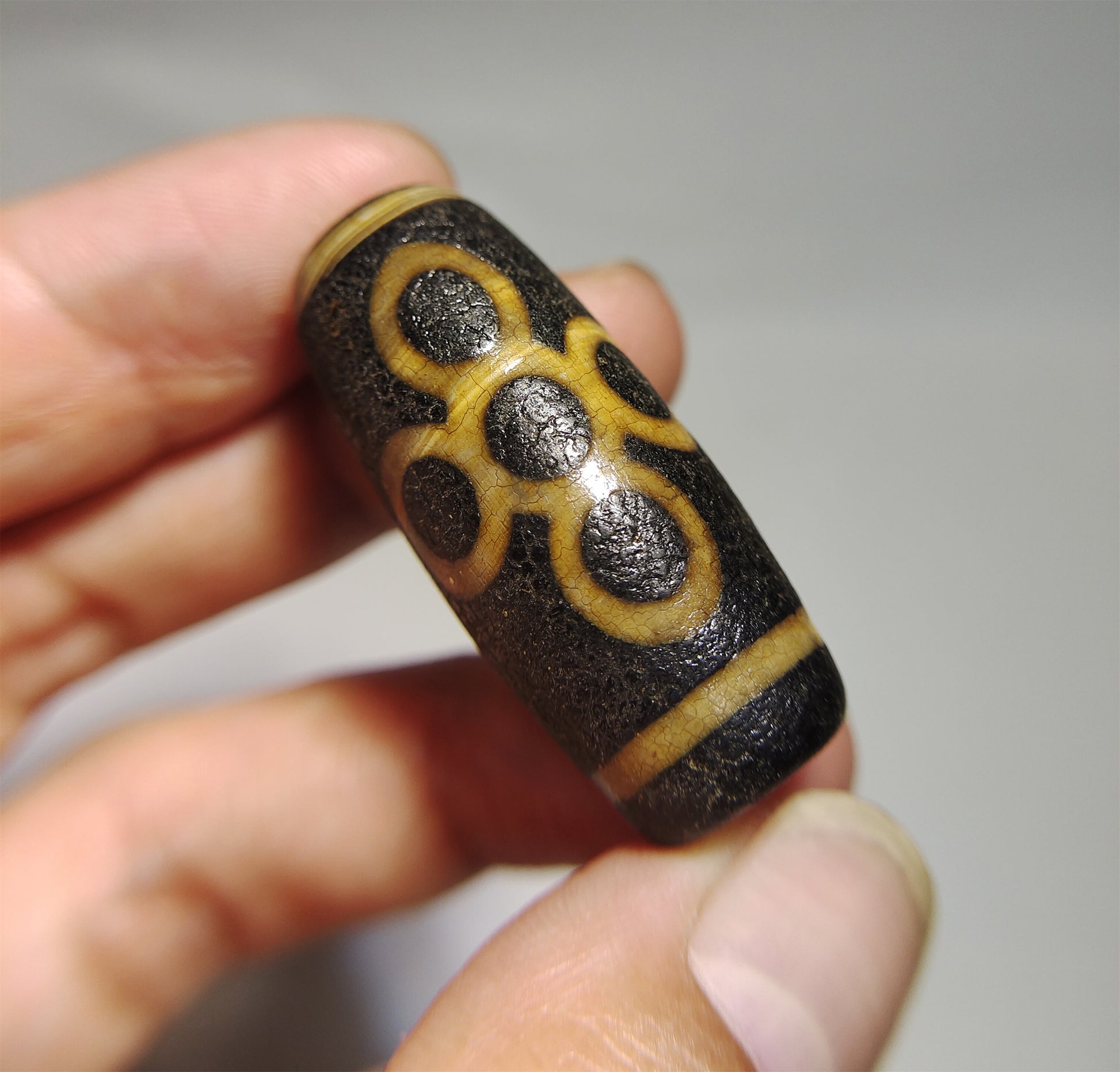 tibetan ancient five eyes lightning dzi bead amulet pendant genuine old antique himalaya agate 5 pure gzi talisman