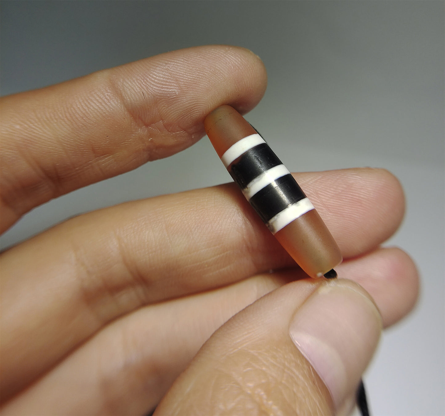 Genuine Tibetan Ancient Five Stripes Dzi Bead 3 Eye Amulet Himalaya Real Agate Pure Gzi