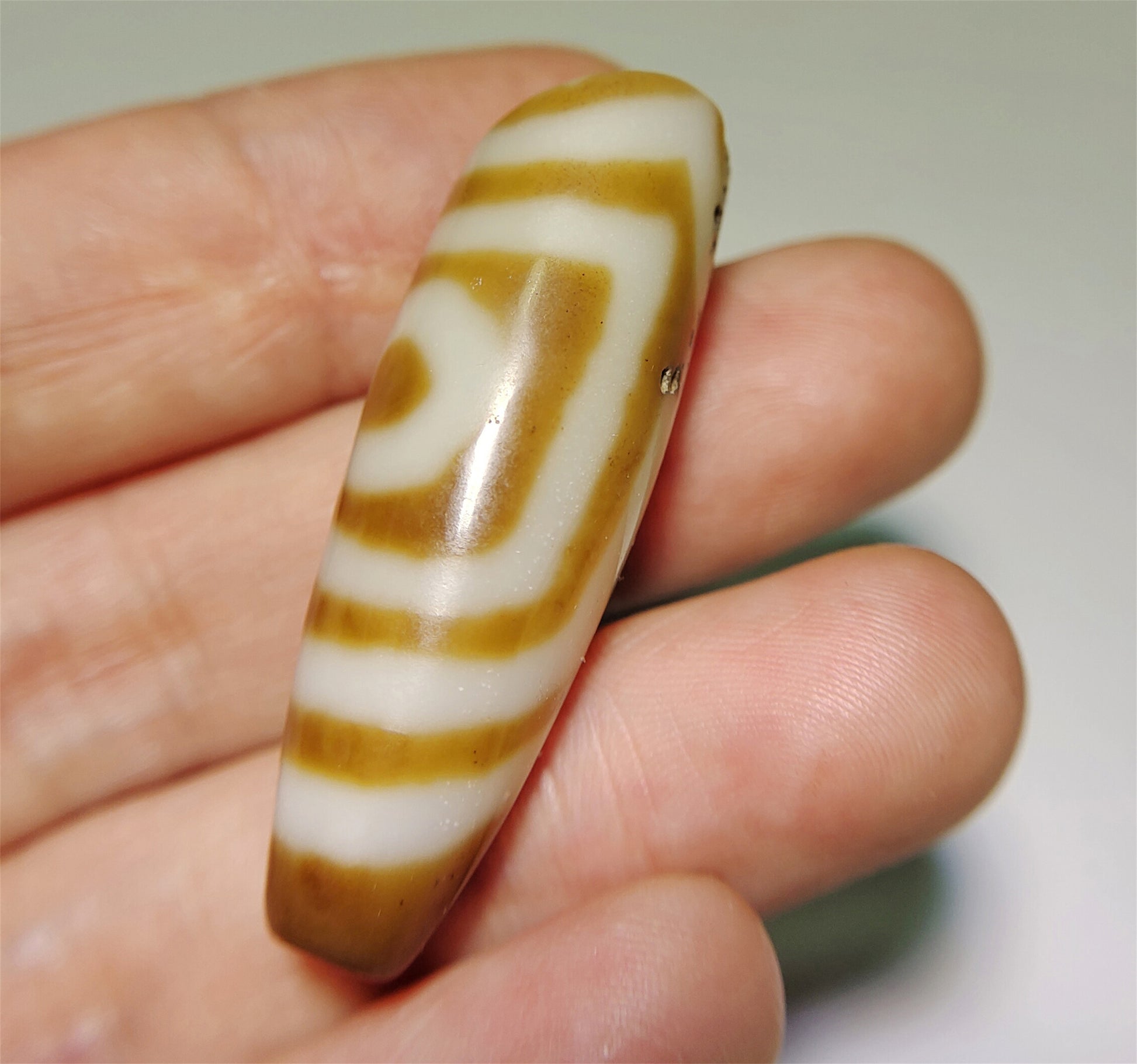 Tibetan Ancient Four Eyes Dzi Bead Amulet Pendant Himalaya Genuine Agate