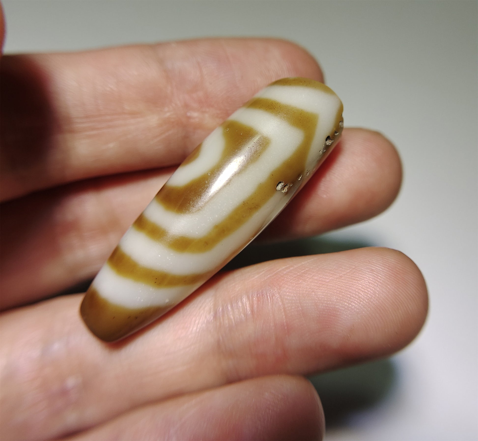 Tibetan Ancient Four Eyes Dzi Bead Amulet Pendant Himalaya Genuine Agate