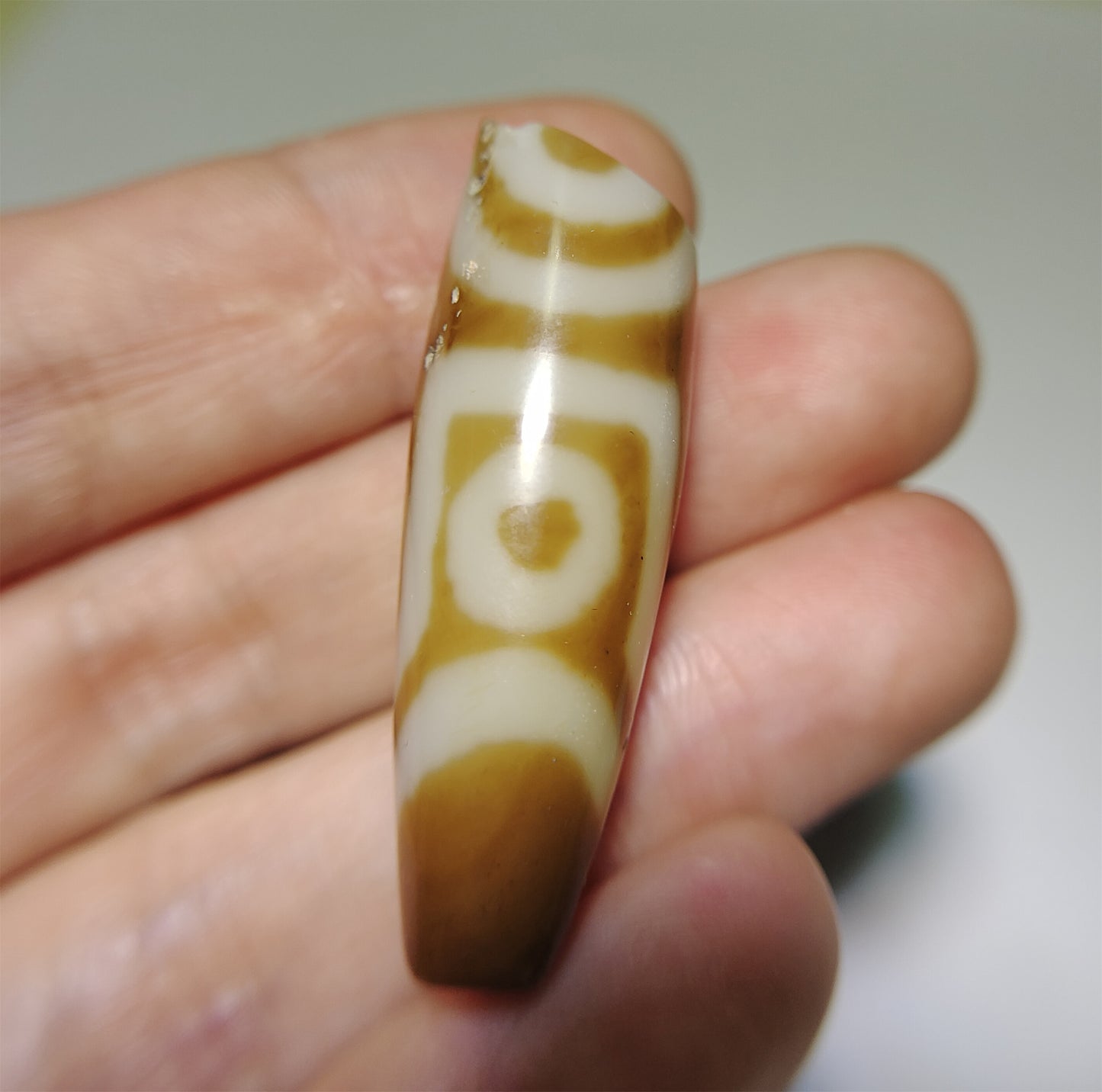 Tibetan Ancient Four Eyes Dzi Bead Amulet Pendant Himalaya Genuine Agate