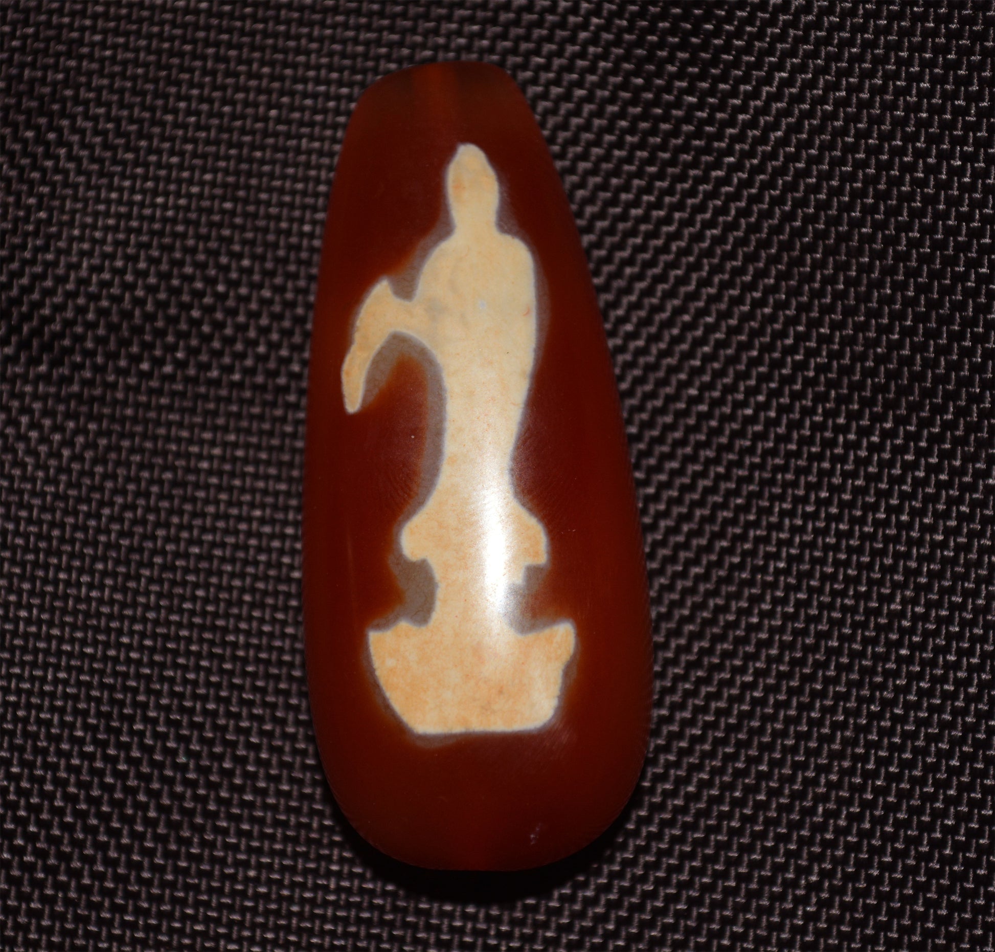 Real Tibetan Old Antique Kwan Yin Buddha Dzi Bead Amulet Pendant Himalaya Agate Pure Guanyin Gzi