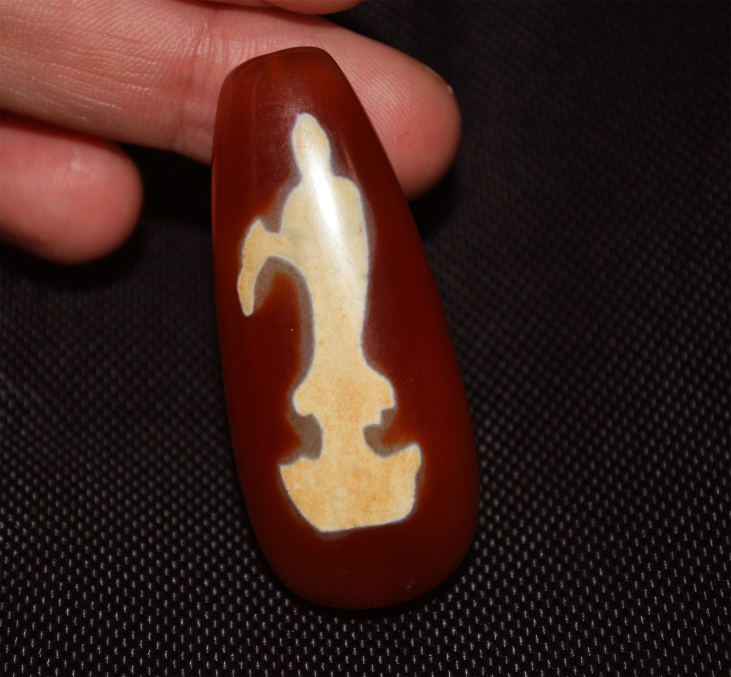 Real Tibetan Old Antique Kwan Yin Buddha Dzi Bead Amulet Pendant Himalaya Agate Pure Guanyin Gzi