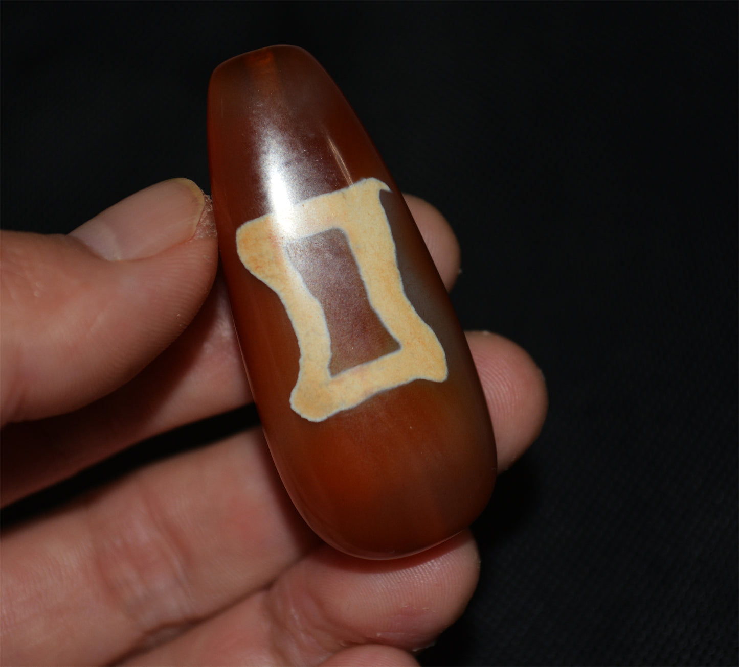 Real Tibetan Old Antique Kwan Yin Buddha Dzi Bead Amulet Pendant Himalaya Agate Pure Guanyin Gzi