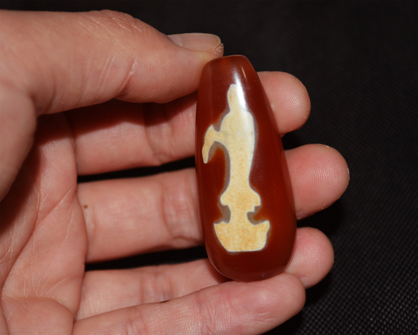 Real Tibetan Old Antique Kwan Yin Buddha Dzi Bead Amulet Pendant Himalaya Agate Pure Guanyin Gzi