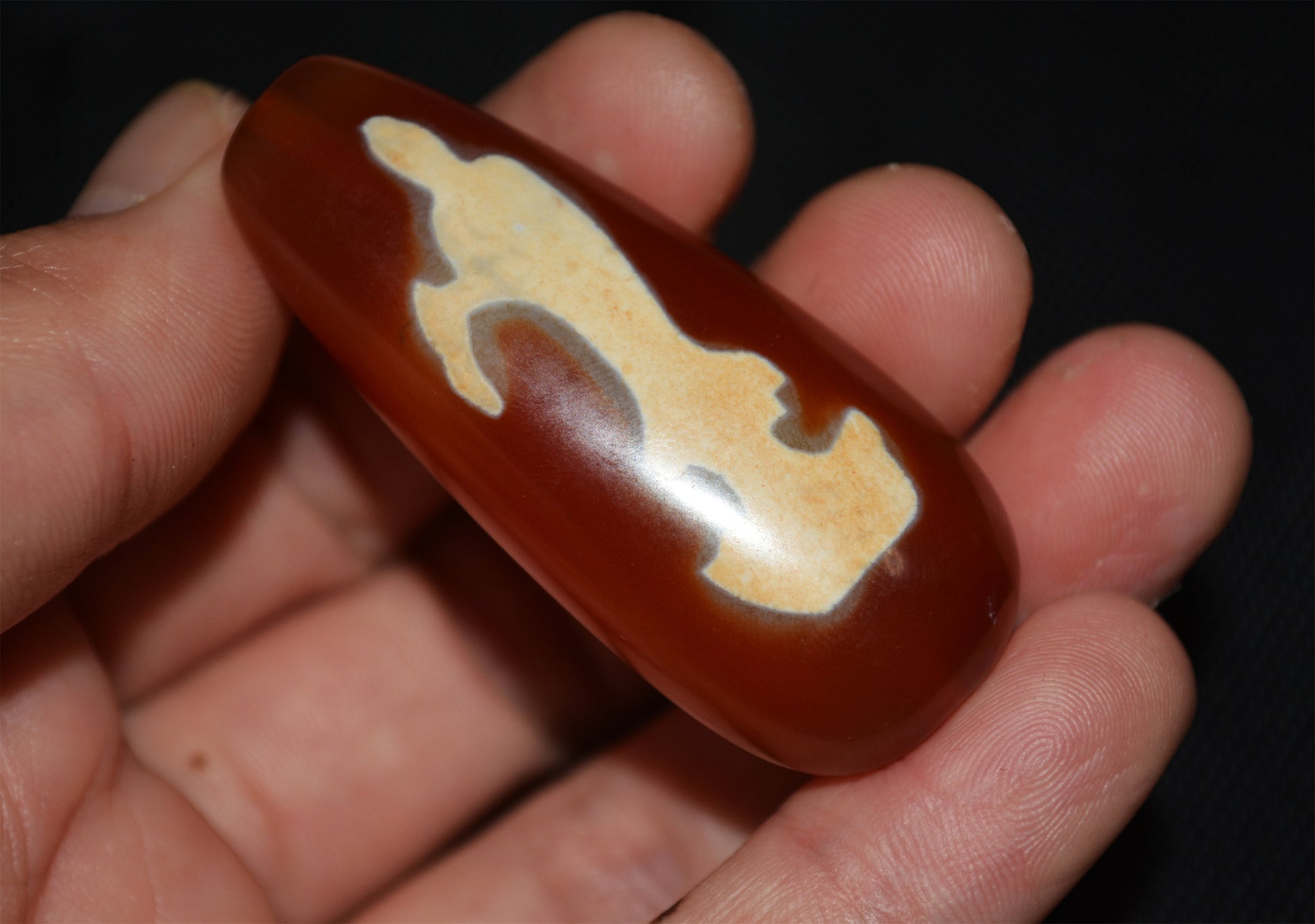 Real Tibetan Old Antique Kwan Yin Buddha Dzi Bead Amulet Pendant Himalaya Agate Pure Guanyin Gzi