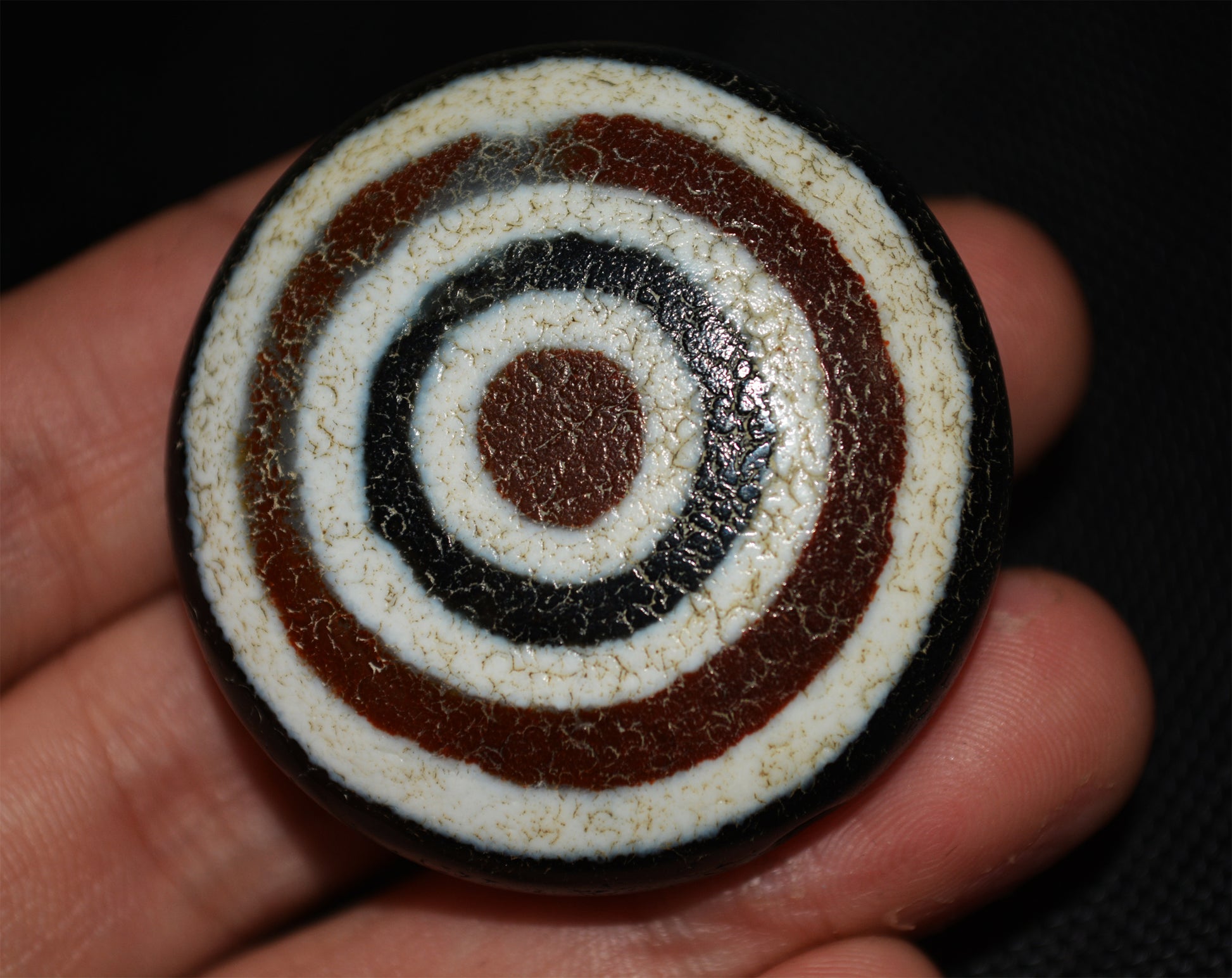 tibetan ancient lukmik eye dzi bead agate amulet real genuine goat horse