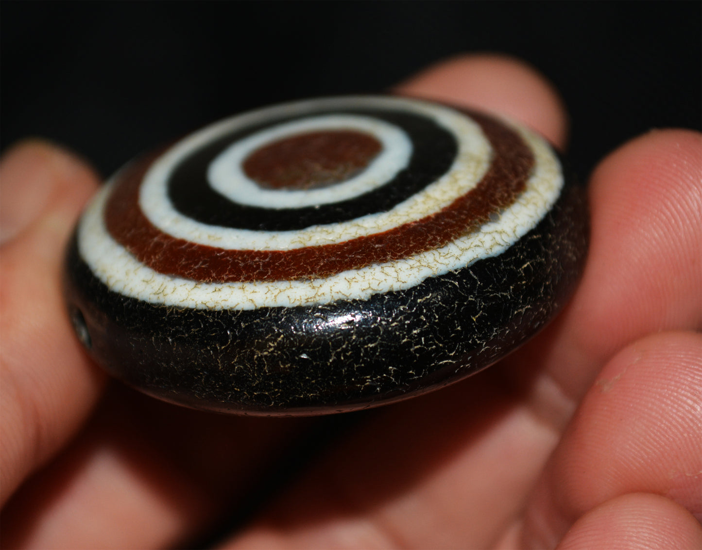 tibetan ancient lukmik eye dzi bead agate amulet real genuine goat horse