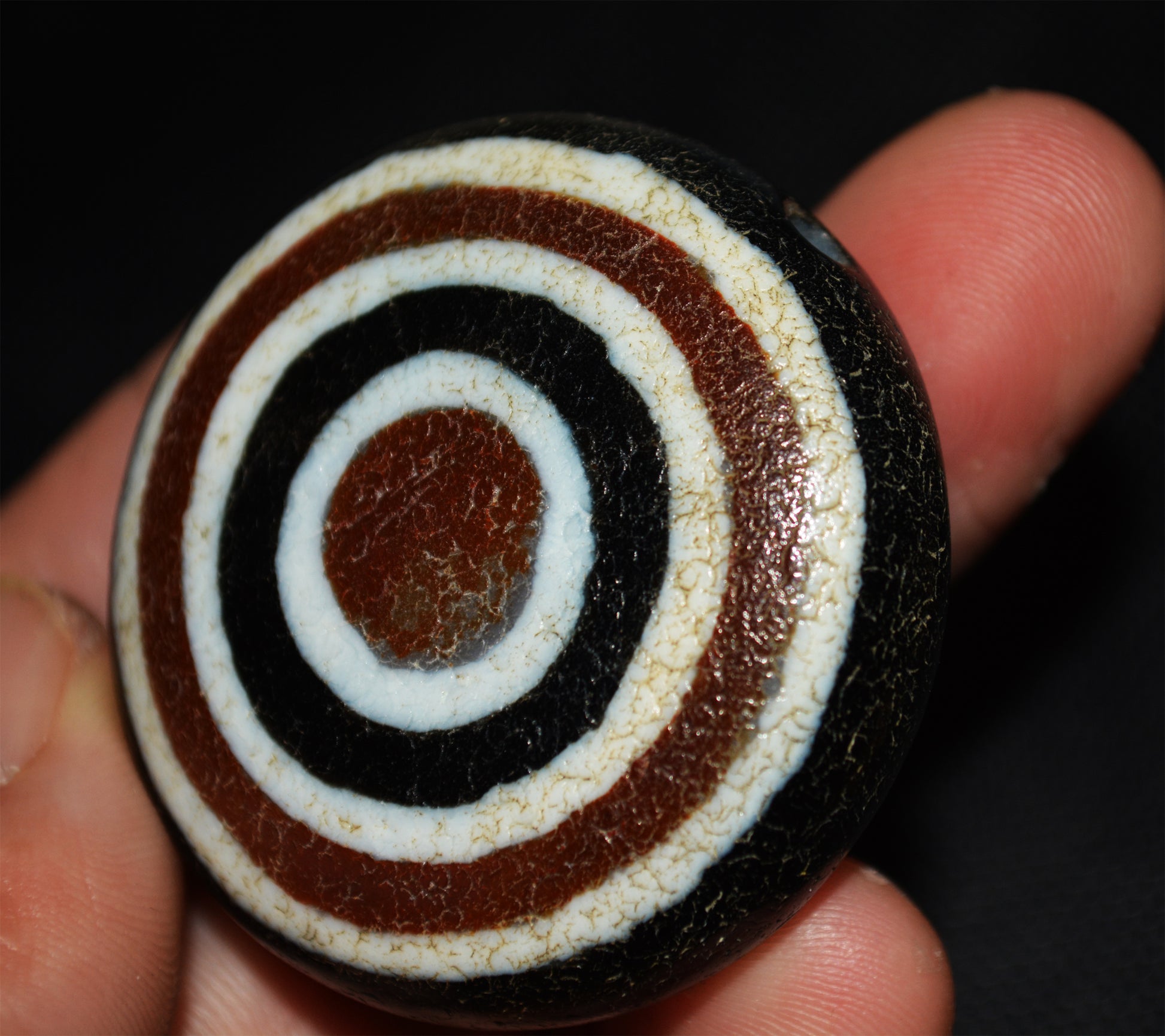 tibetan ancient lukmik eye dzi bead agate amulet real genuine goat horse