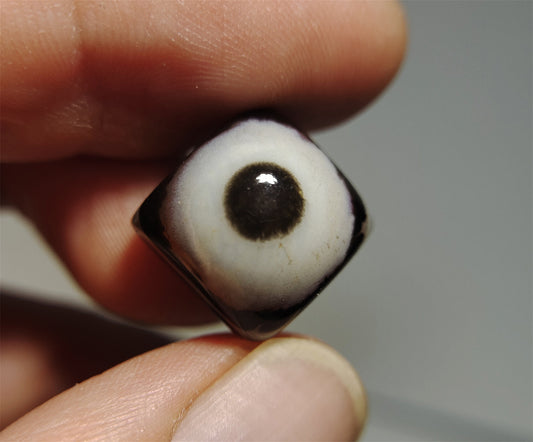 tibetan ancient lukmik eye dzi bead agate amulet real goat horse old