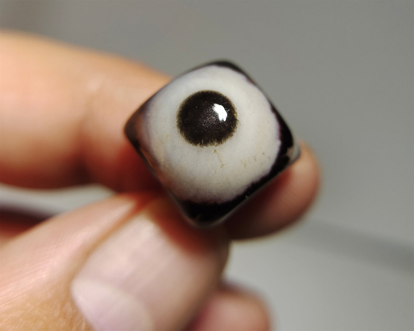 tibetan ancient lukmik eye dzi bead agate amulet real goat horse old