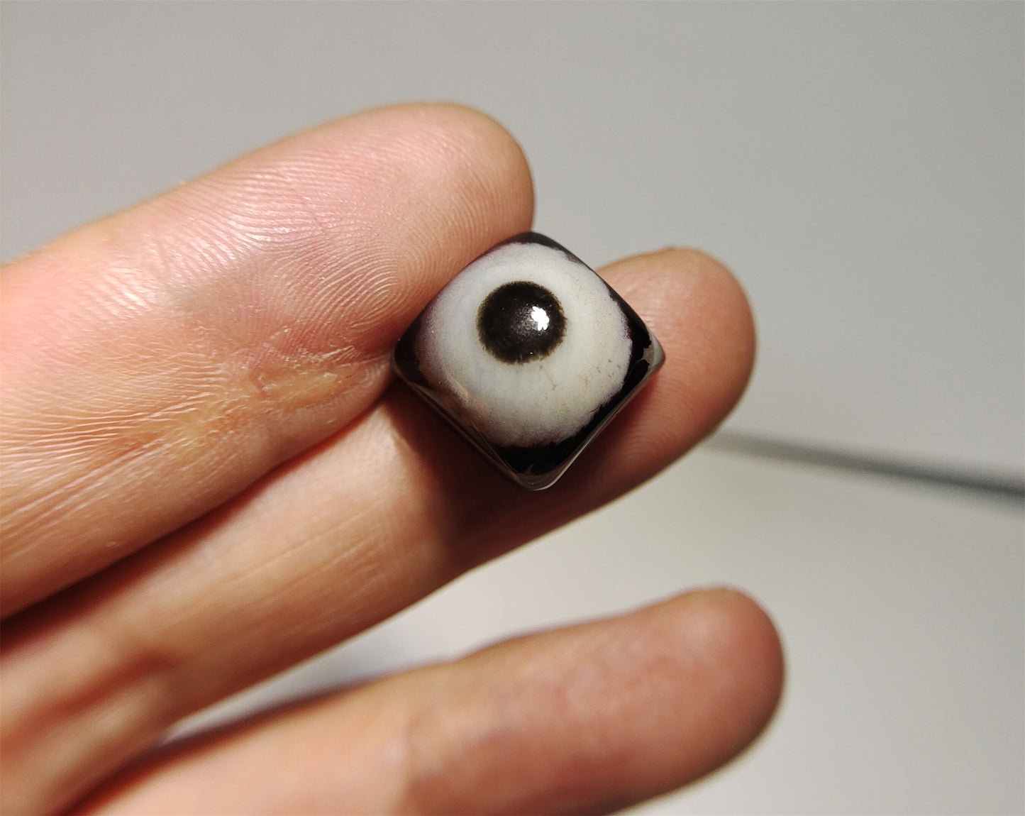 tibetan ancient lukmik eye dzi bead agate amulet real goat horse old