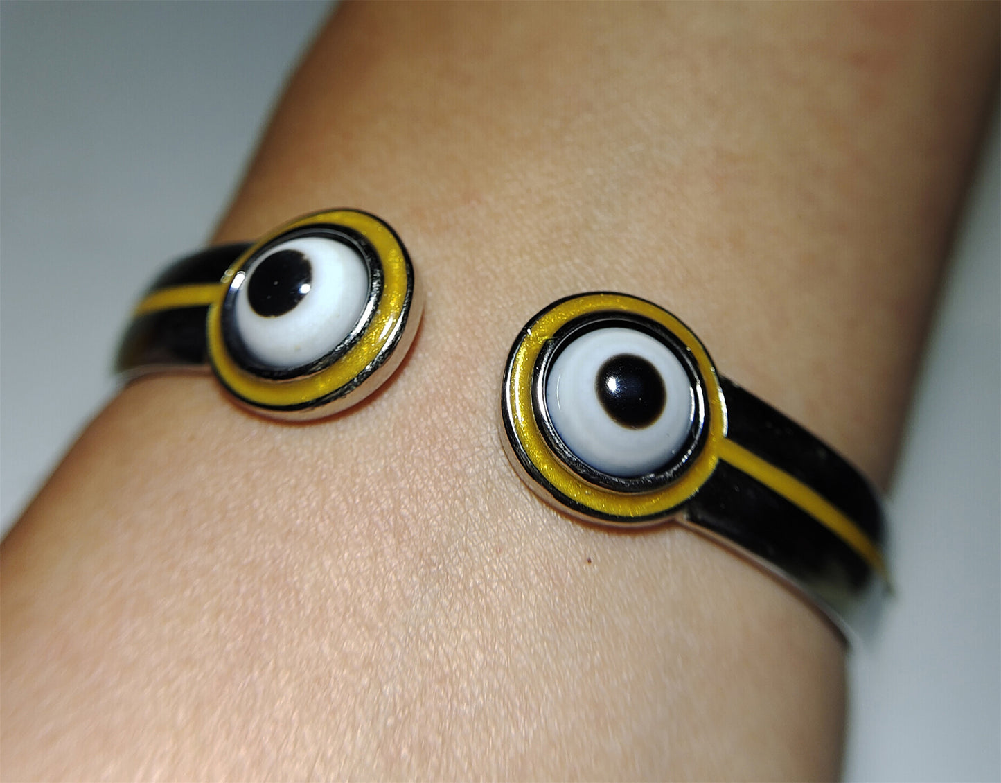Tibetan Antique Lukmik Dzi Bead Bangle Amulet Himalaya One Eye Goat luk mik