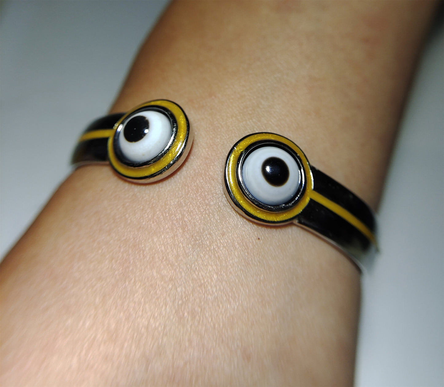 Tibetan Antique Lukmik Dzi Bead Bangle Amulet Himalaya One Eye Goat luk mik