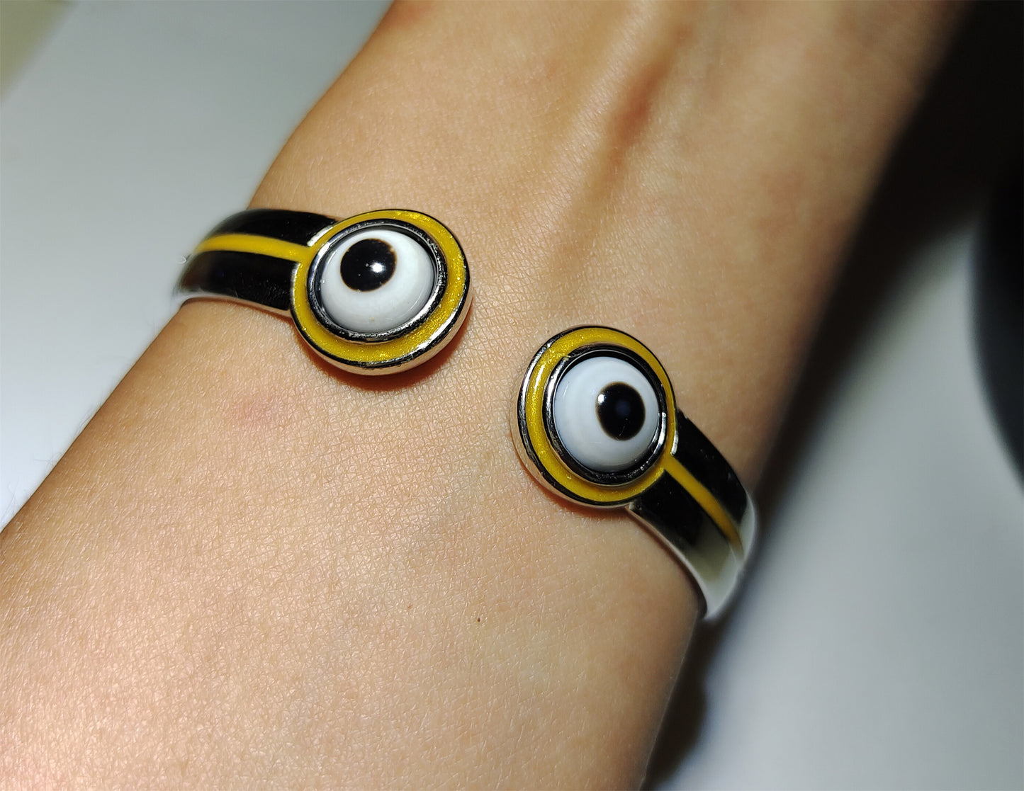 Tibetan Antique Lukmik Dzi Bead Bangle Amulet Himalaya One Eye Goat luk mik