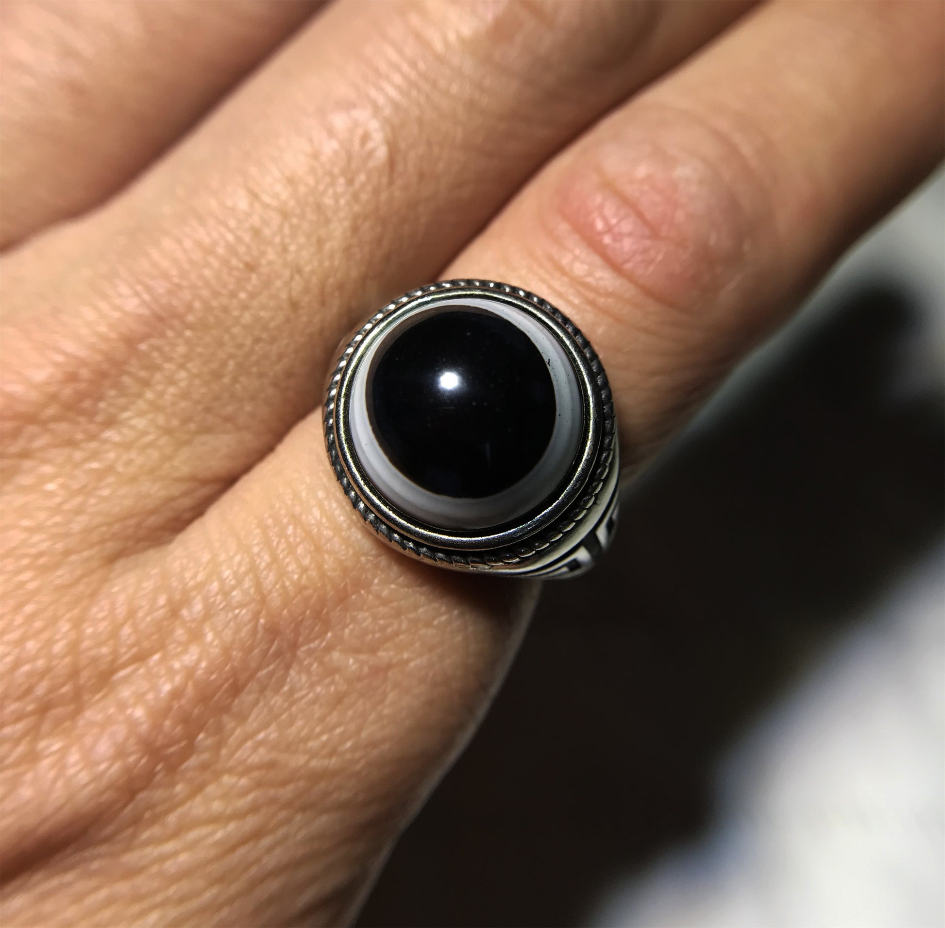 tibetan ancient lukmik eye dzi bead ring amulet real genuine goat horse old himalaya agate pure gzi