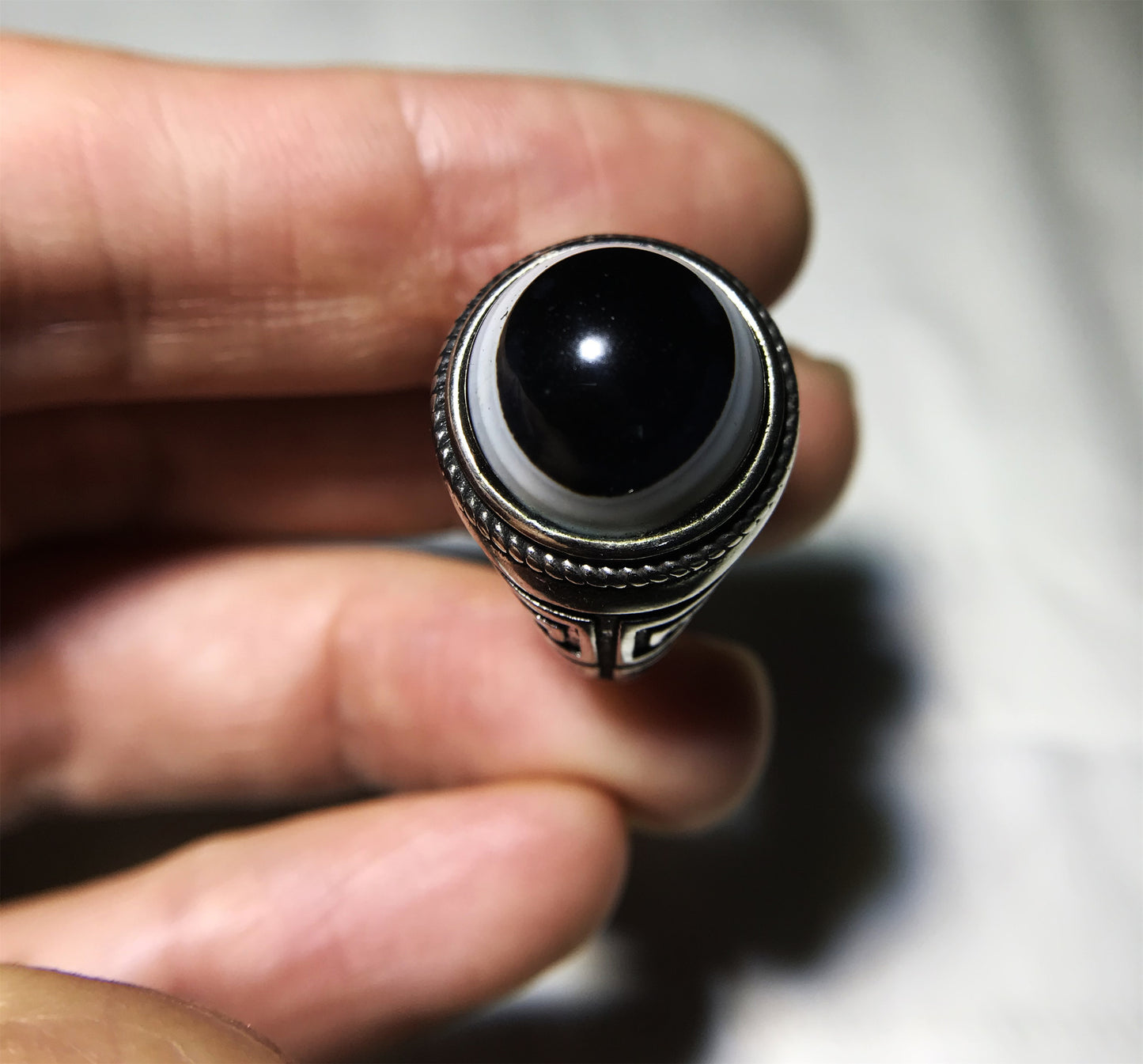 tibetan ancient lukmik eye dzi bead ring amulet real genuine goat horse old himalaya agate pure gzi