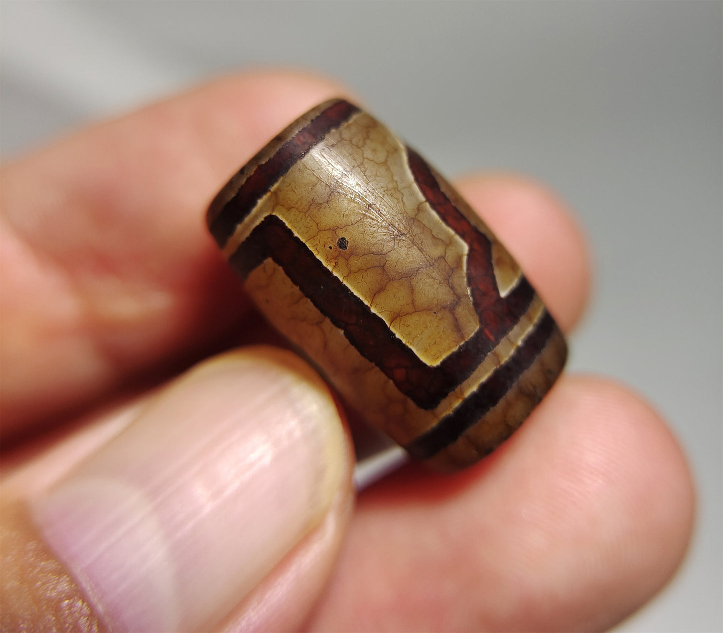 Genuine Tibetan One Eye Mountain Dzi Bead Pendant Amulet Real Himalaya Agate Pure 1 Eyed Gzi Tibet