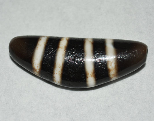 Tibetan Old Ancient Four Seven Stripes Dzi Bead Striped Amulet Real Himalaya Agate Eye Gzi