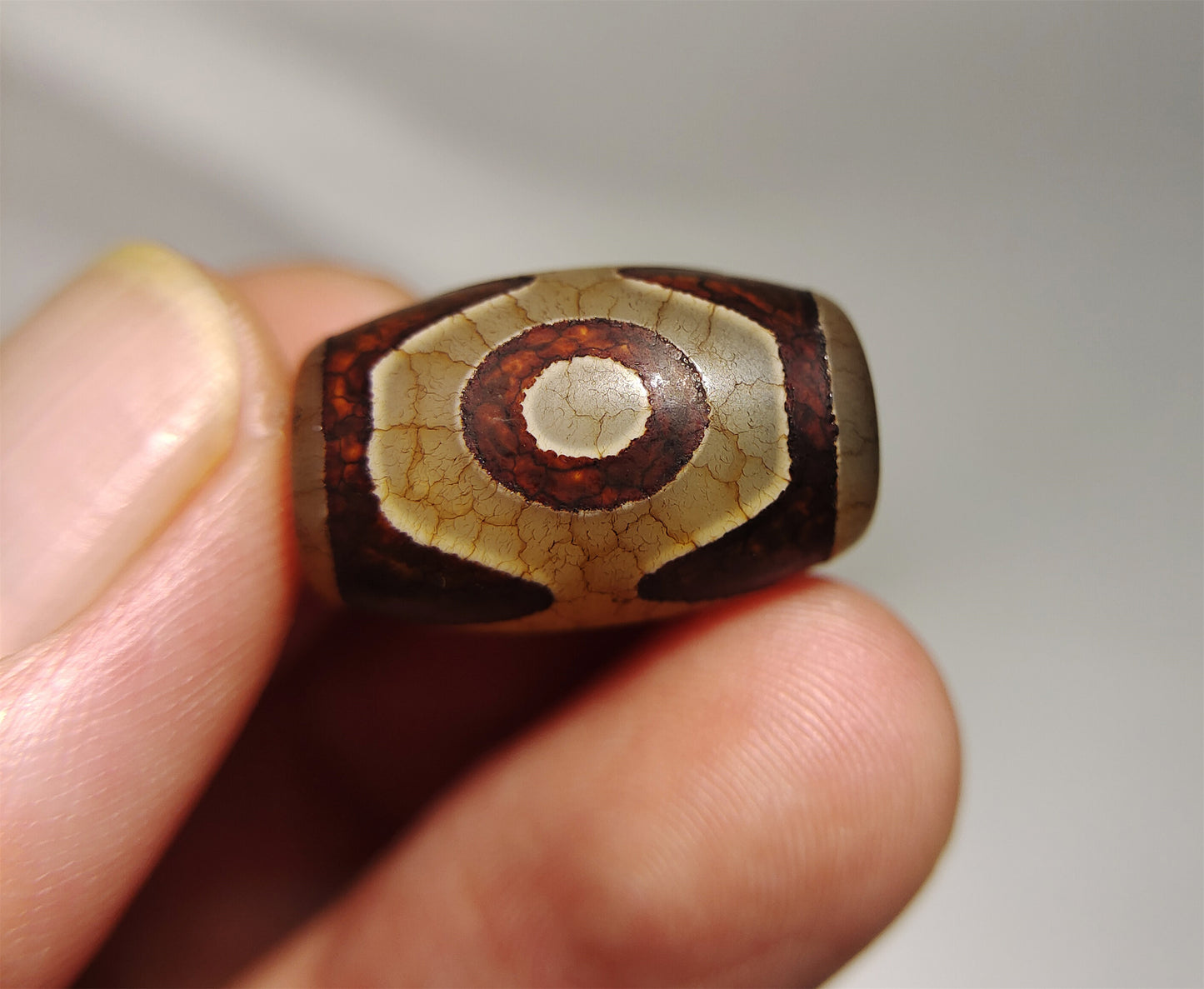 Tibetan Old Pure Three Eyes Dzi Bead Amulet Himalaya Real Tibet Agate 3 Eyed Gzi Talisman Pendant