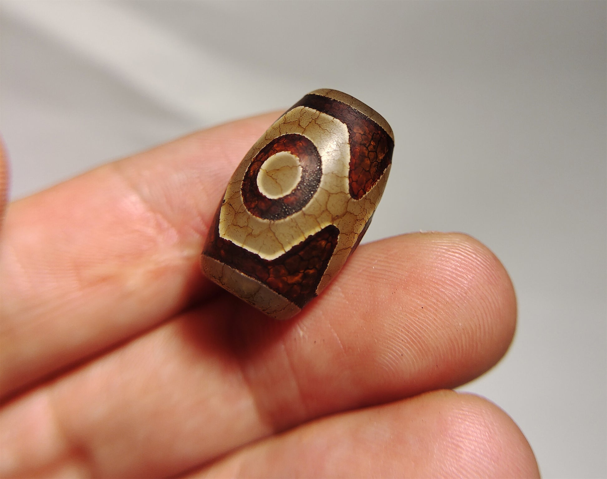 Tibetan Old Pure Three Eyes Dzi Bead Amulet Himalaya Real Tibet Agate 3 Eyed Gzi Talisman Pendant