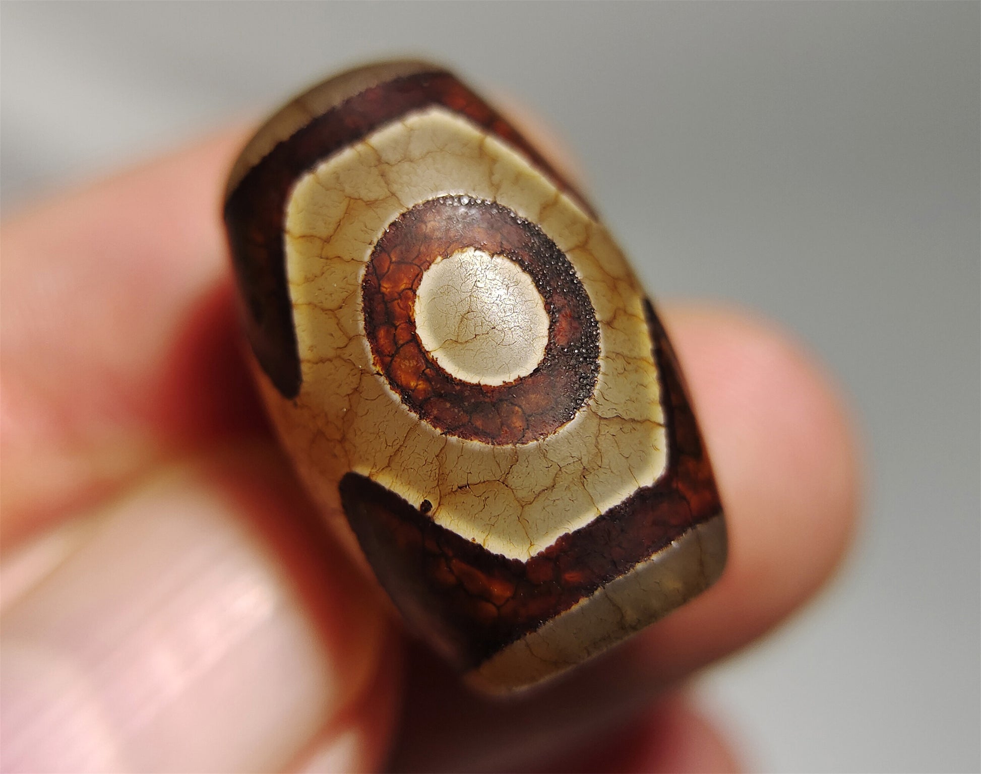 Tibetan Old Pure Three Eyes Dzi Bead Amulet Himalaya Real Tibet Agate 3 Eyed Gzi Talisman Pendant