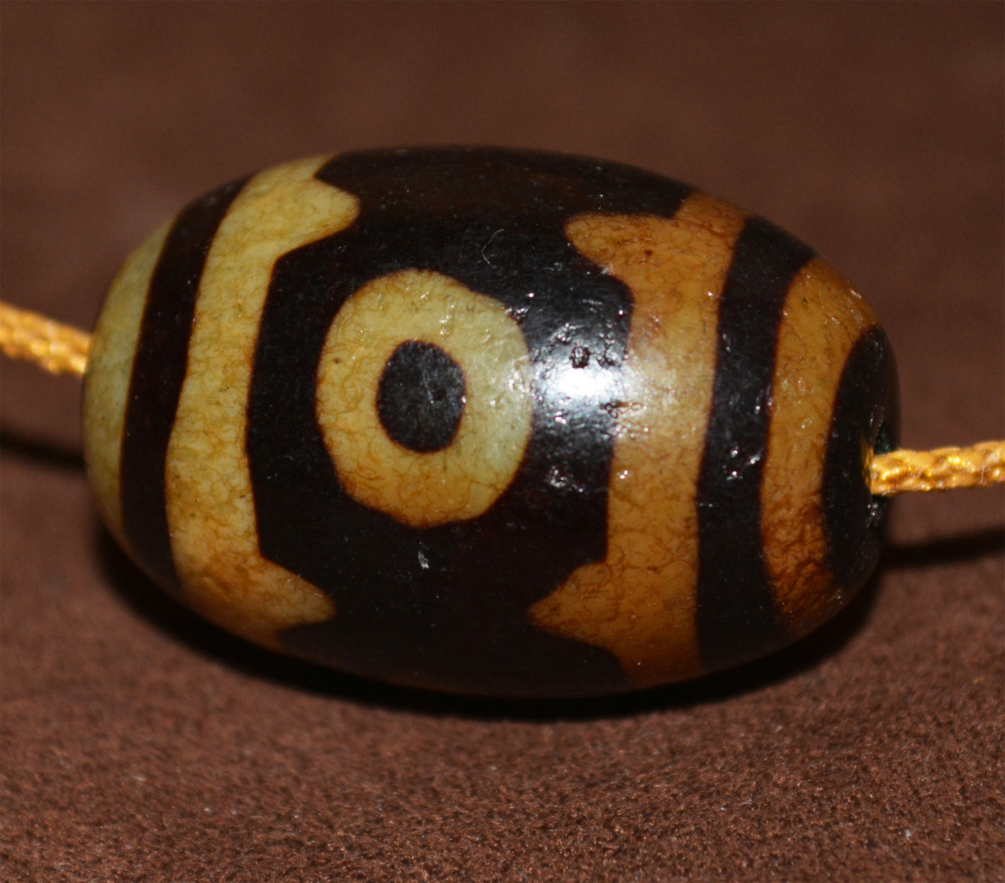 Tibetan Old Three Eyes Dzi Bead Amulet Pendant Himalaya