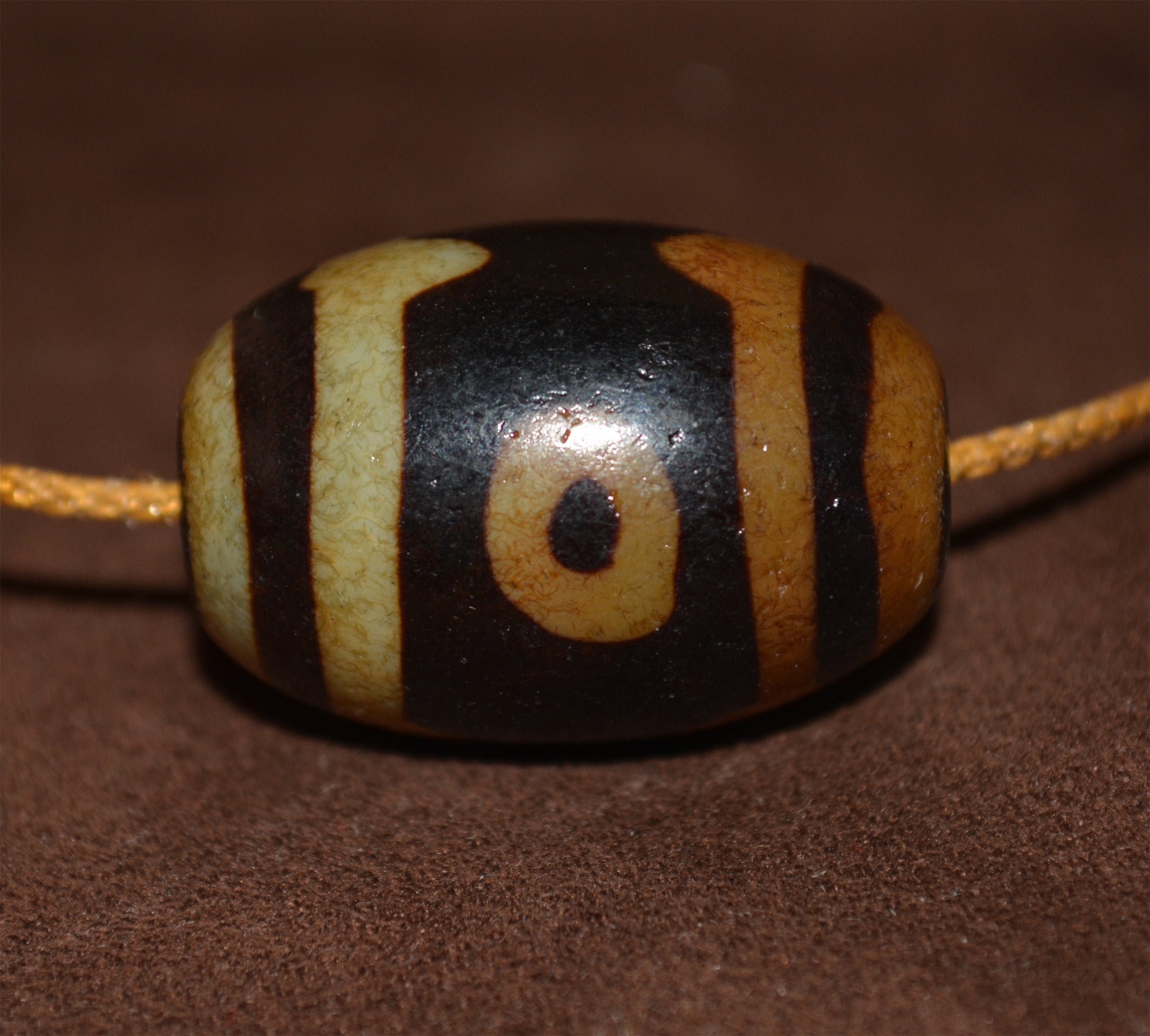 Tibetan Old Three Eyes Dzi Bead Amulet Pendant Himalaya