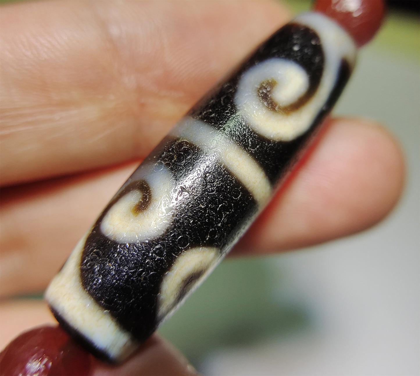 Ancient Real Tibetan Ruyi Dzi Bead Amulet Pendant Himalaya Genuine Agate