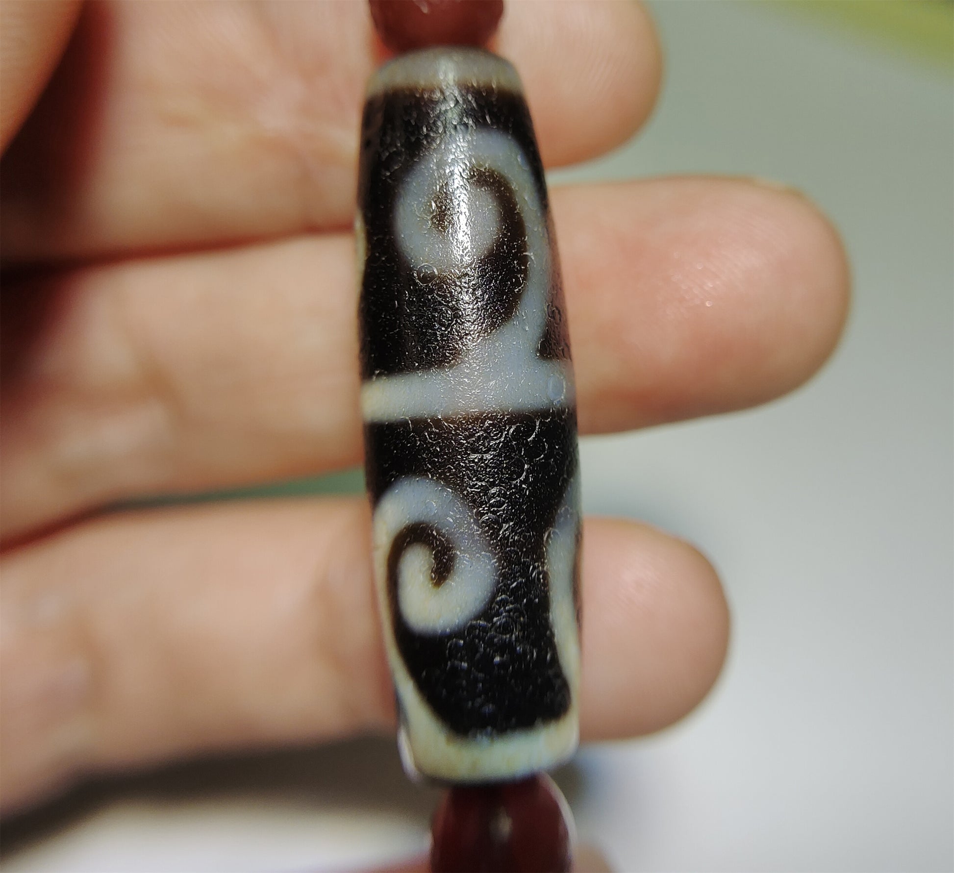 Ancient Real Tibetan Ruyi Dzi Bead Amulet Pendant Himalaya Genuine Agate