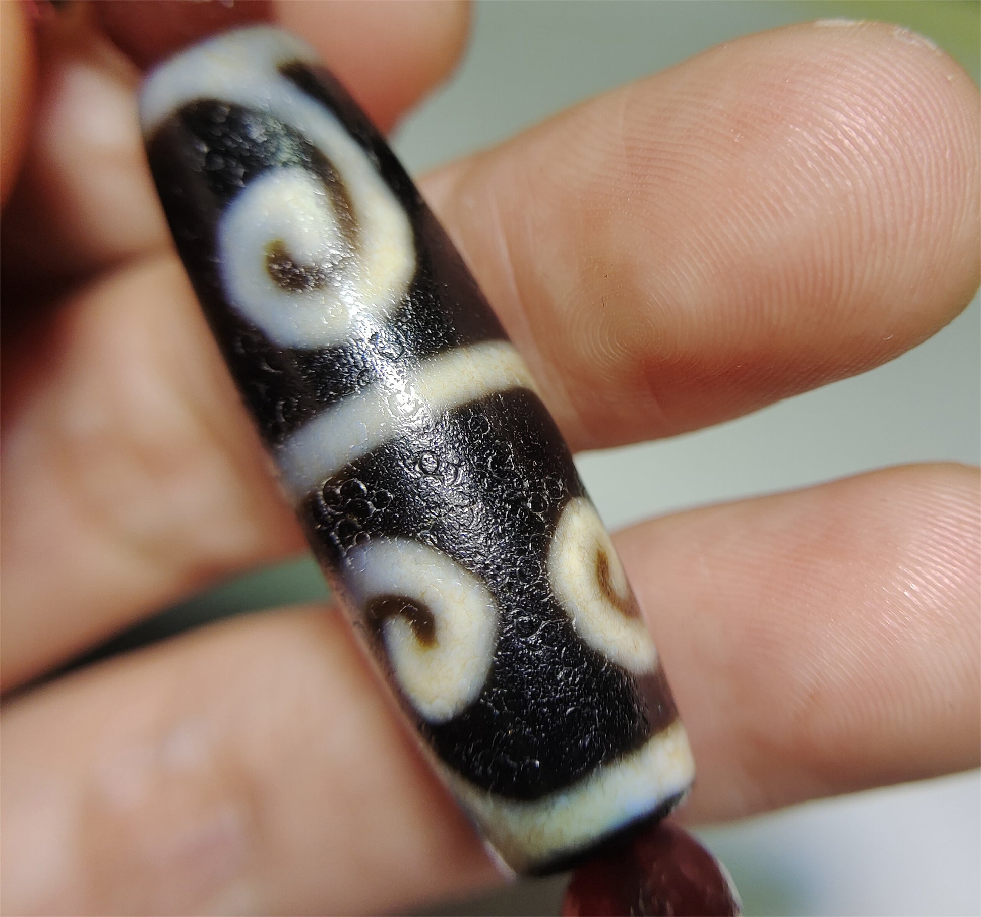 Ancient Real Tibetan Ruyi Dzi Bead Amulet Pendant Himalaya Genuine Agate