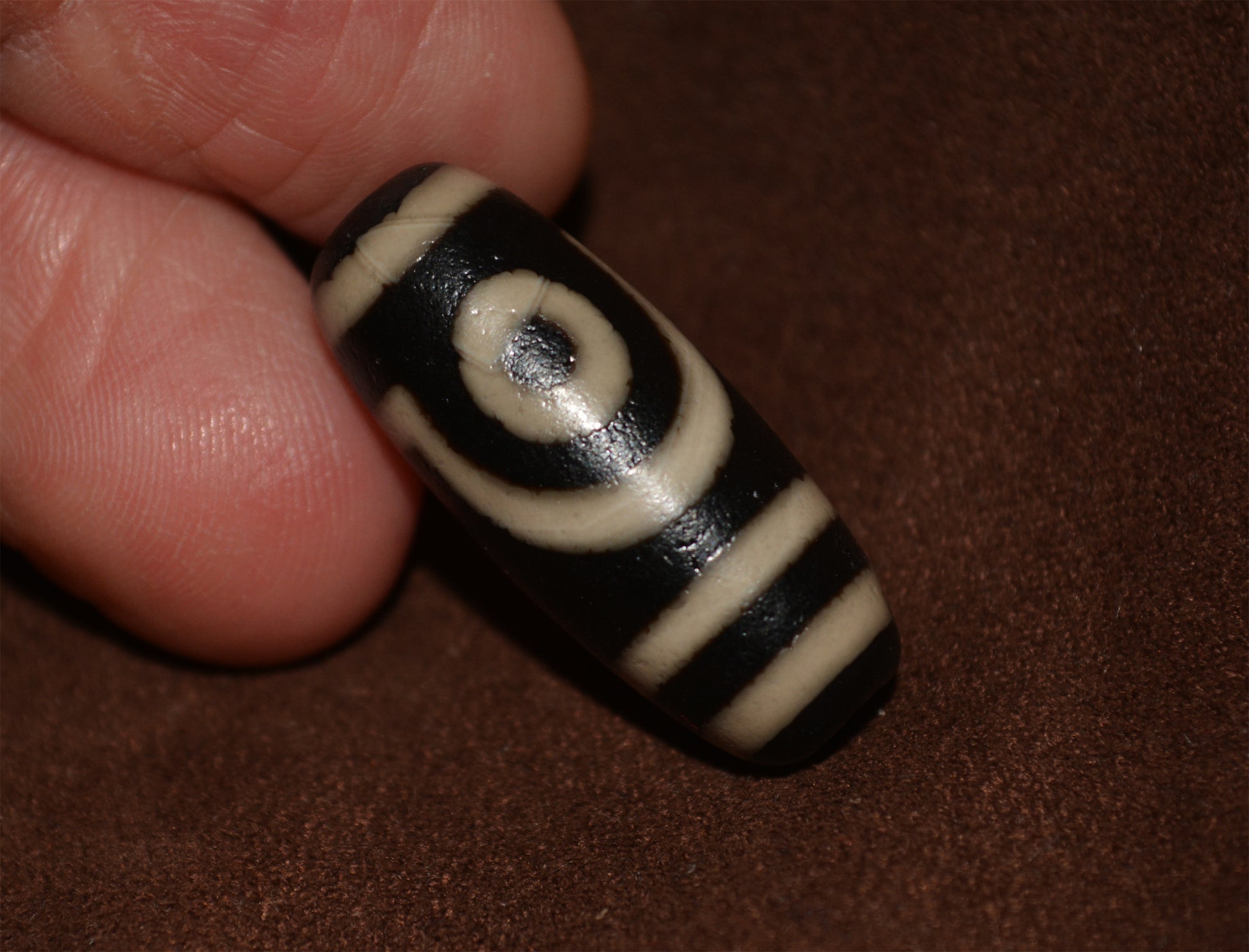 tibetan two eyes dzi bead amulet real genuine old ancient himalaya agate pure