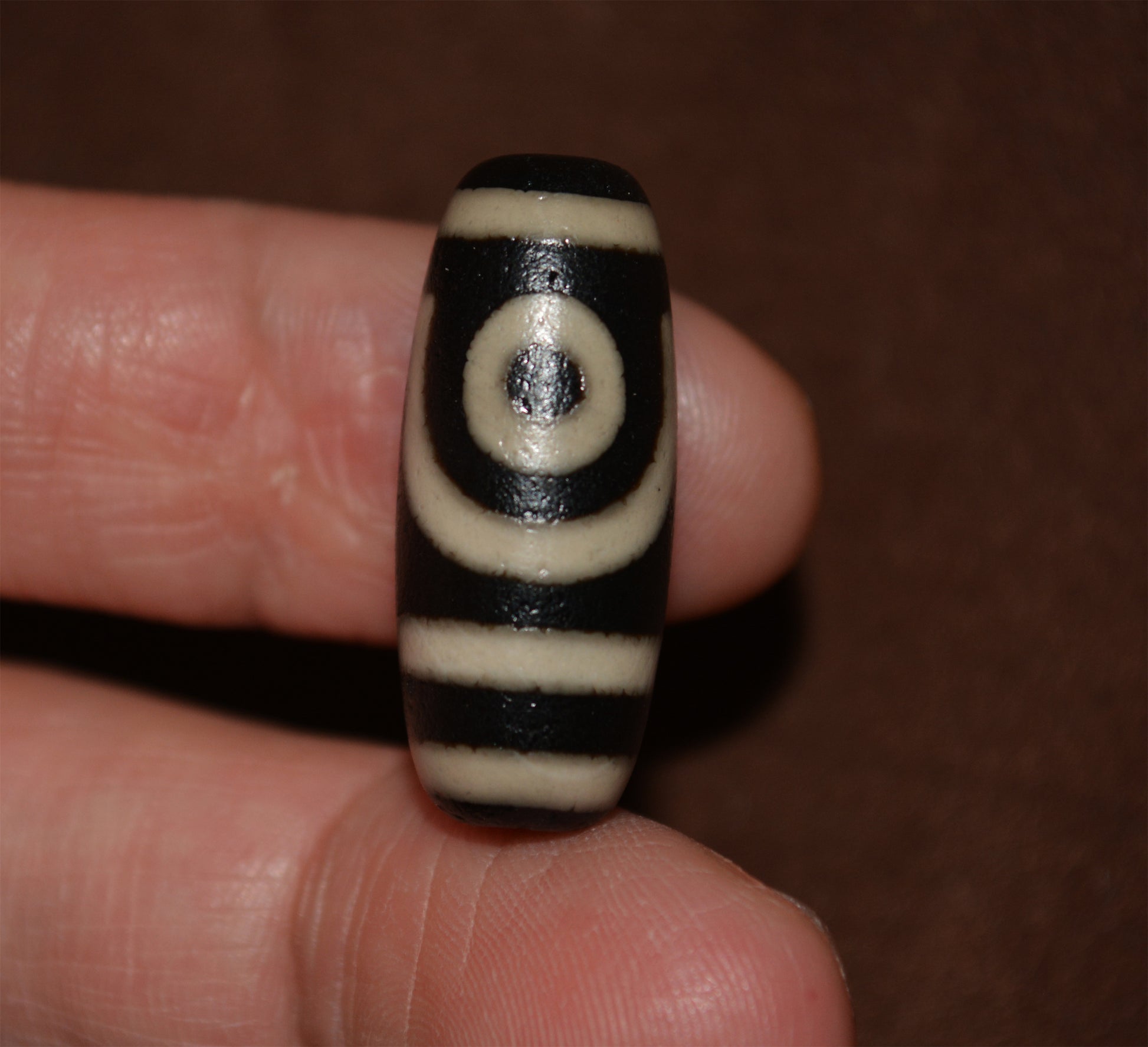 tibetan two eyes dzi bead amulet real genuine old ancient himalaya agate pure